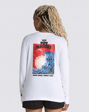 Vans 2023 Pipe Masters BFF Long Sleeve Women T Shirts White | CT1-5343