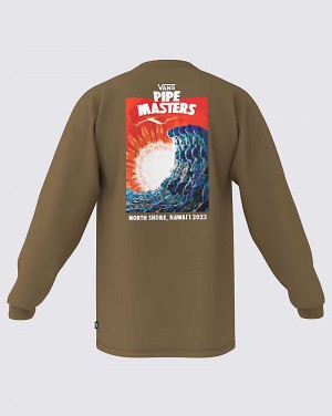 Vans 2023 Pipe Masters Poster Long Sleeve Women T Shirts Olive | DO1-1651