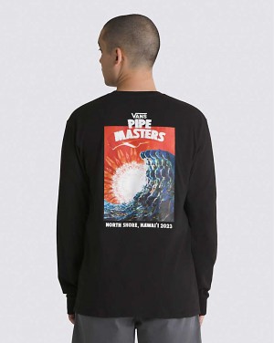 Vans 2023 Pipe Masters Poster Long Sleeve Women T Shirts Black | QI1-4530