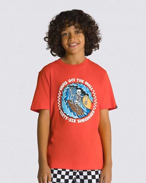 Vans 66 Shredders Kids' T Shirts Orange | MF1-3956