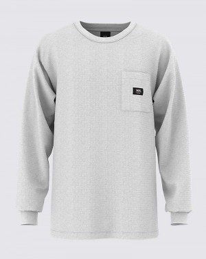 Vans Alder Long SLeeve Pocket Thermal Men Sweatshirts Grey | WU1-6934