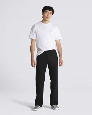 Vans Authentic Chino Relaxed Men Pants Black | KR1-5943