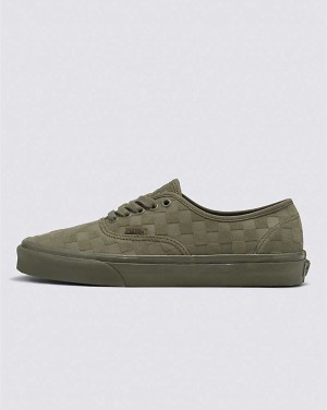 Vans Authentic Mono Checkerboard Shoe Men Sneakers Olive | FC1-2566