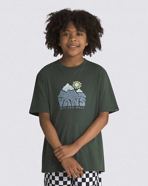 Vans Blue Mountains Kids' T Shirts Deep Green | DF1-3593