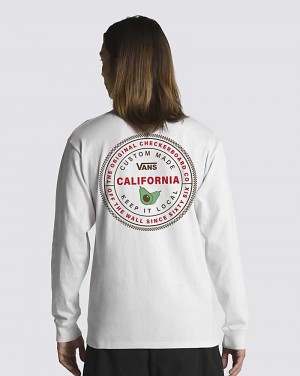 Vans CA Market Long Sleeve Men T Shirts White | RF1-1871