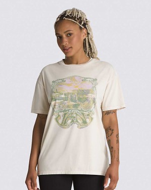 Vans Canyon Call Oversized Women T Shirts Beige | DC1-1754