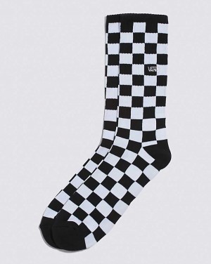 Vans Checkerboard Crew 6.5-9 1 Pack Checkerboard Men Socks Black / White | HT1-4745