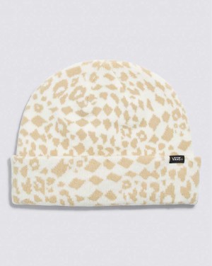 Vans Cheetah Check Kids' Beanie Mocha | PU1-6158