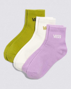 Vans Classic Half Crew Kids' Socks Green / White / Purple | QL1-4188