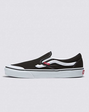 Vans Classic Slip-On 138 Sidestripe Shoe Women Slip On Shoes Black / White | UU1-4075