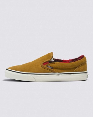 Vans Classic Slip-On Cozy Hug Shoe Men Slip On Shoes Gold Brown | JE1-2290