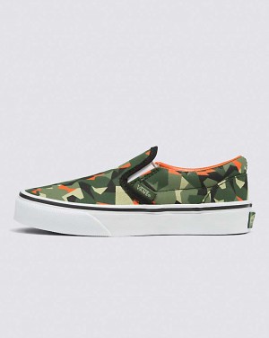 Vans Classic Slip-On Shoe Kids' Slip On Shoes Camo Green / Multicolor | SA1-5333