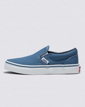 Vans Classic Slip-On Shoe Kids' Slip On Shoes Navy / White | KX1-5346