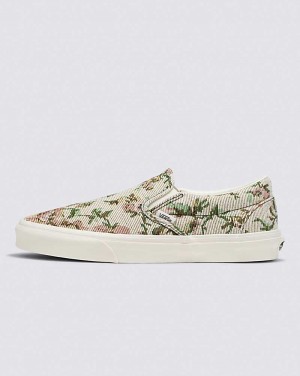 Vans Classic Slip-On Tapestry Floral Shoe Women Slip On Shoes White | QU1-5569