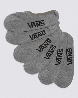 Vans Classic Super No Show 3-Pack Men Socks Grey | AP1-3561