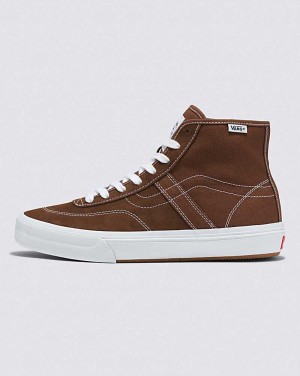 Vans Crockett High Decon Shoe Men High Top Sneakers Brown / White | QA1-0891