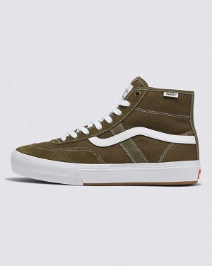 Vans Crockett High Men High Top Sneakers Dark Olive | YJ1-0876