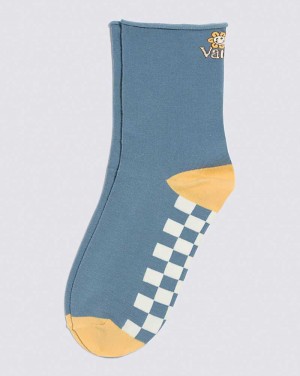 Vans Curl Crew Women Socks Blue | AS1-9643