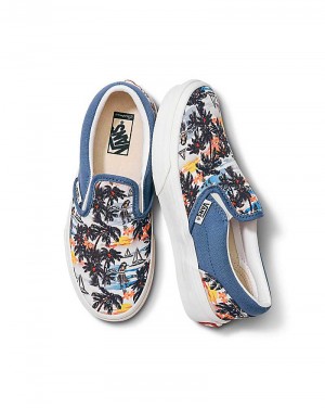 Vans Customs Aloha Slip-On Kids' Slip On Shoes Blue / Multicolor | VO1-3723