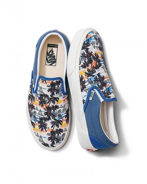 Vans Customs Aloha Slip-On Wide Women Slip On Shoes Blue / Multicolor | AW1-5292