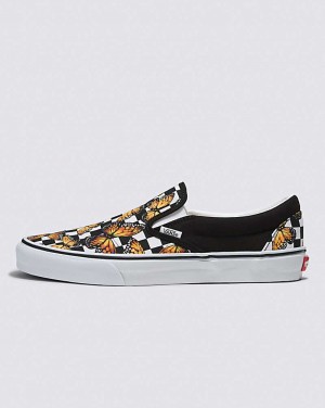 Vans Customs Butterfly Checkerboard Slip-On Women Slip On Shoes Black Multicolor | XR1-9785