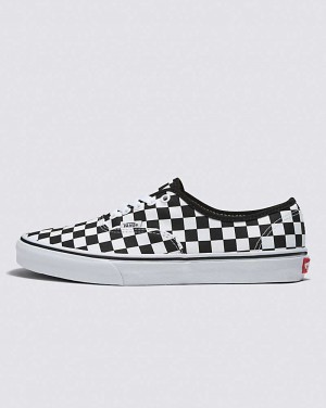 Vans Customs Checkerboard Authentic Wide Men Sneakers White / Black | QF1-4162