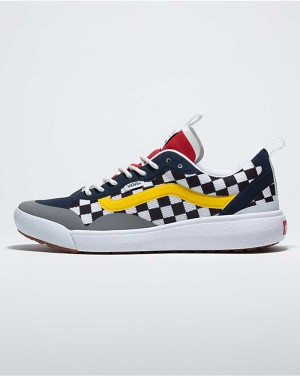 Vans Customs Checkerboard UltraRange EXO Women Casual Shoes White / Navy / Yellow | BM1-2558