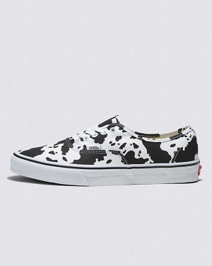 Vans Customs Cow Print Authentic Men Sneakers Black / White | GK1-1127