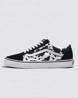 Vans Customs Cow Print Old Skool Men Sneakers Black / White | YI1-2946