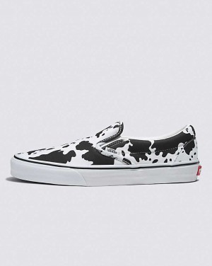 Vans Customs Cow Print Slip-On Women Slip On Shoes Black / White | WA1-3709