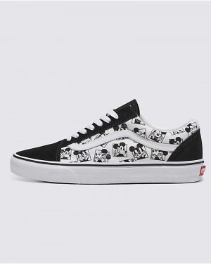 Vans Customs Mickey Old Skool Shoe Men Sneakers Black / White | YA1-5089