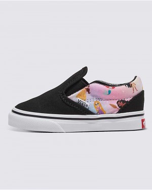 Vans Customs Princess Toddler Slip-On Shoe Kids' Slip On Shoes Black / Pink | OD1-2048