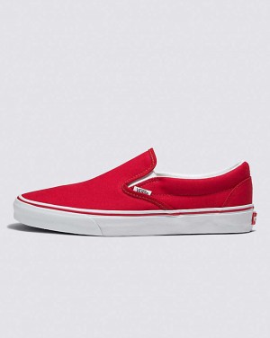 Vans Customs Racing Red Slip-On Wide Men Slip On Shoes Red | DI1-8274