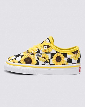 Vans Customs Toddler Sunflowers Authentic Kids' Sneakers Yellow | YM1-5925