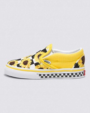 Vans Customs Toddler Sunflowers Slip-On Kids' Slip On Shoes Yellow | DO1-2215