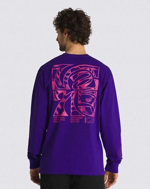 Vans Digital Demented Logo Tee Men T Shirts Purple Indigo | NK1-4139