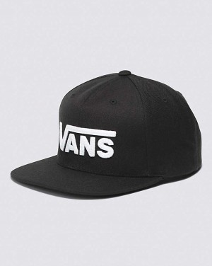 Vans Drop V Snapback Men Hats Black / White | XV1-9128