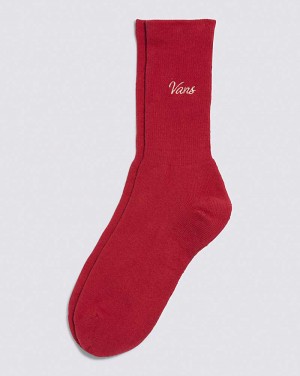 Vans Dusker Crew Men Socks Red | TV1-3113