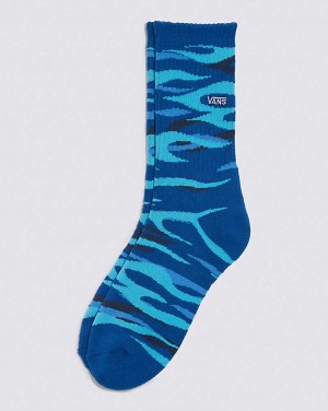 Vans Flame Camo Crew Kids' Socks Blue | XD1-6275