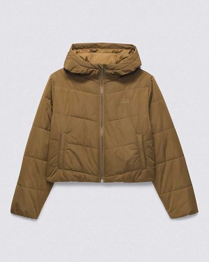 Vans Foundry Crop Puff Hooded MTE-1 Jacket Women Jackets Olive | LV1-1166