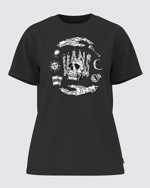 Vans Full Circle Boyfriend Women T Shirts Black | FI1-4674