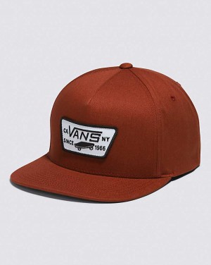 Vans Full Patch Snapback Men Hats Orange Red | DR1-2182