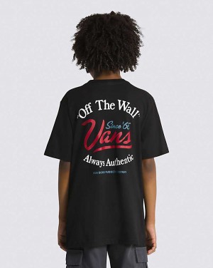 Vans Gas Station Logo Kids' T Shirts Black | BF1-8226