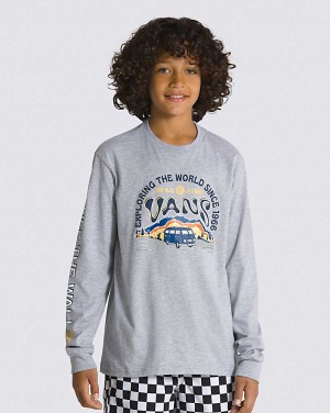 Vans Get There Long Sleeve Kids' T Shirts Grey | LF1-1323