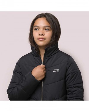 Vans Girls Foundry Puffer Jacket Kids' Jackets Black | RF1-7759