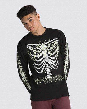 Vans Halloween Glow Long Sleeve Men T Shirts Black | GK1-0763