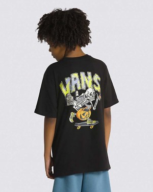 Vans Haunted House Of Glow Kids' T Shirts Black | DA1-8917