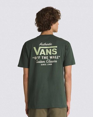 Vans Holder St Classic Men T Shirts Deep Green | NV1-7648