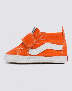 Vans Infant Sk8-Hi Crib Shoe Kids' High Top Sneakers Red Orange | WM1-2350