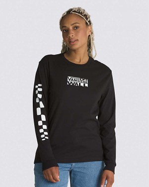 Vans Jinx Boyfriend Long Sleeve Women T Shirts Black | ZW1-6125